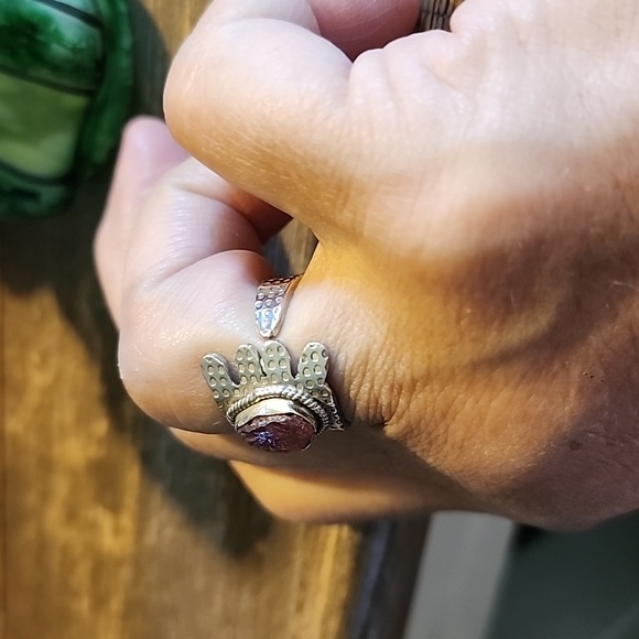 New Sterling Silver Pink Tourmaline wrap ring Size 7 - Picture 2 of 8